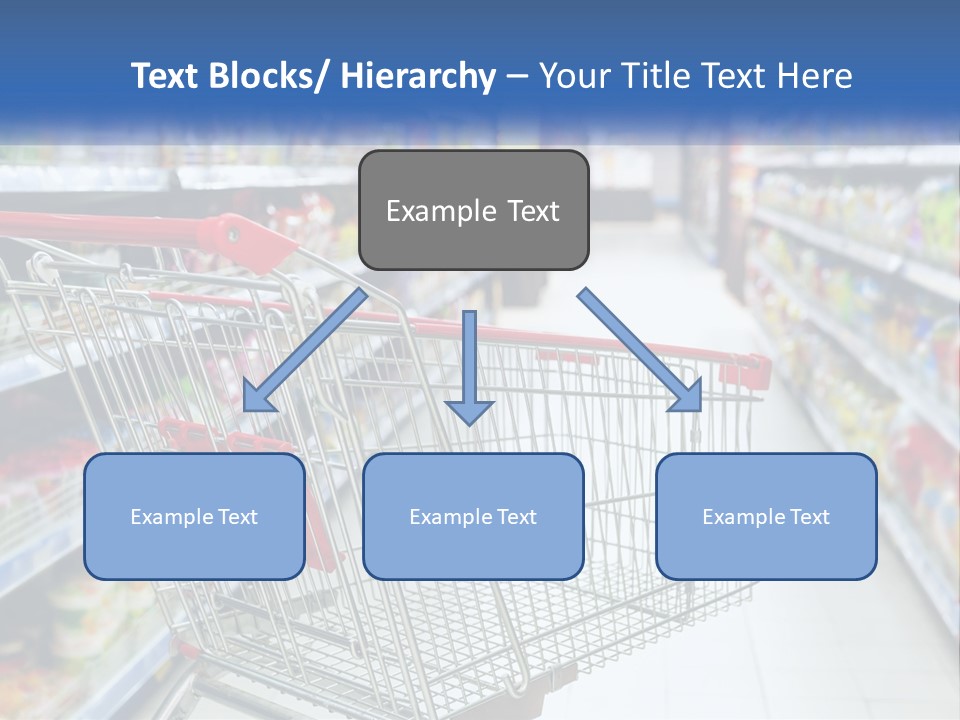 A Shopping Cart In A Grocery Store Aisle PowerPoint Template