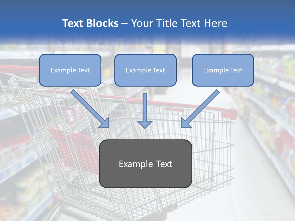 A Shopping Cart In A Grocery Store Aisle PowerPoint Template