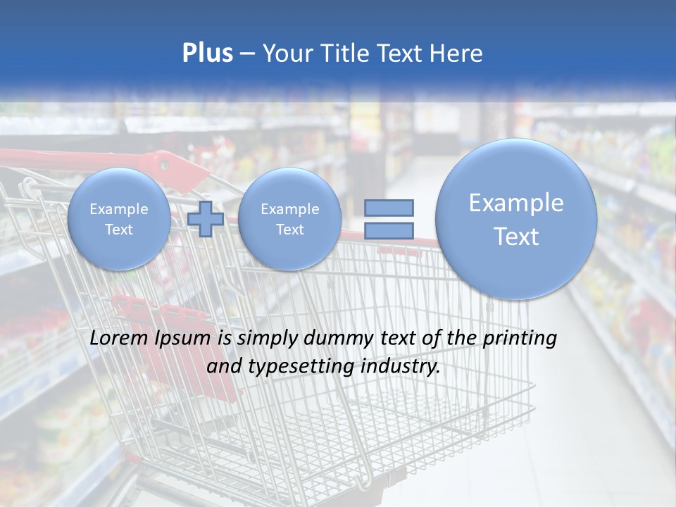 A Shopping Cart In A Grocery Store Aisle PowerPoint Template
