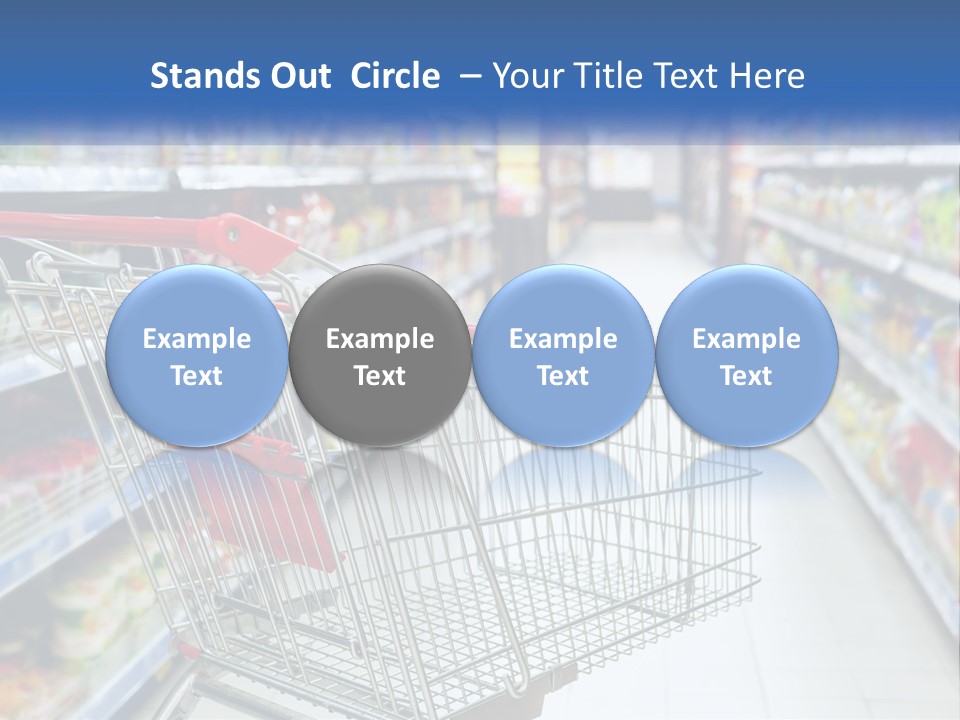 A Shopping Cart In A Grocery Store Aisle PowerPoint Template