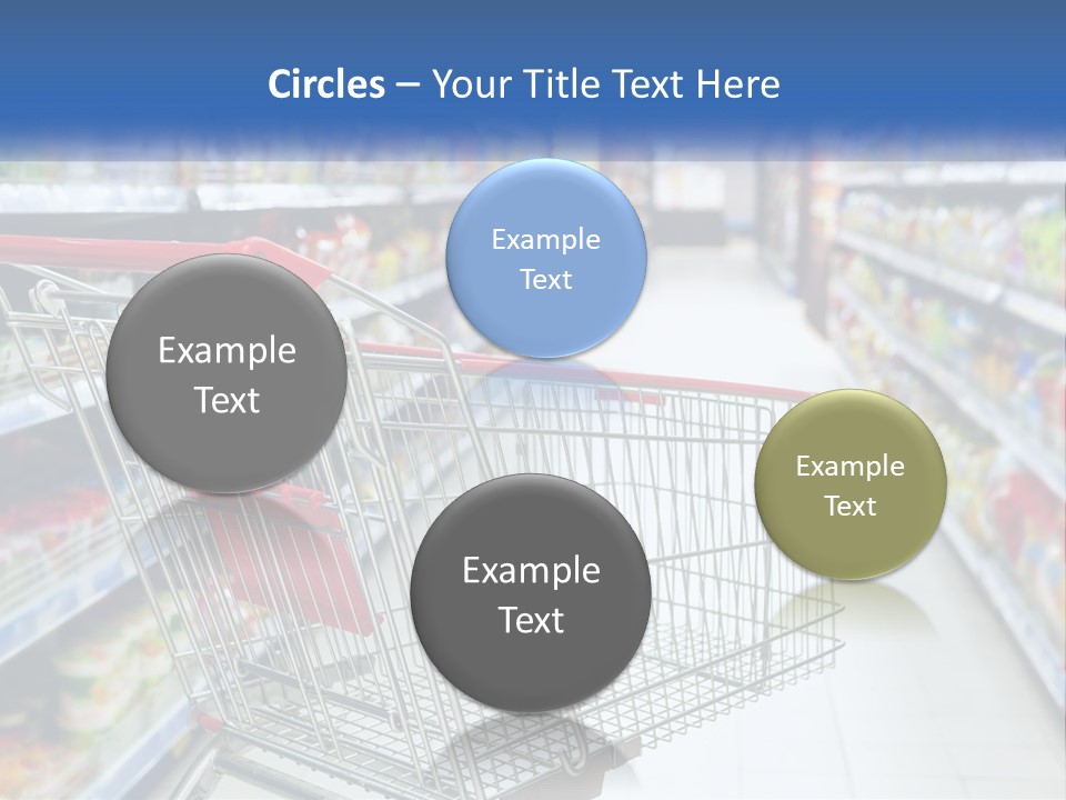 A Shopping Cart In A Grocery Store Aisle PowerPoint Template