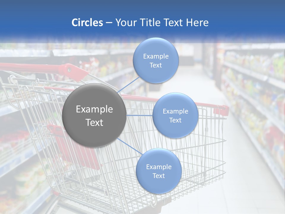 A Shopping Cart In A Grocery Store Aisle PowerPoint Template