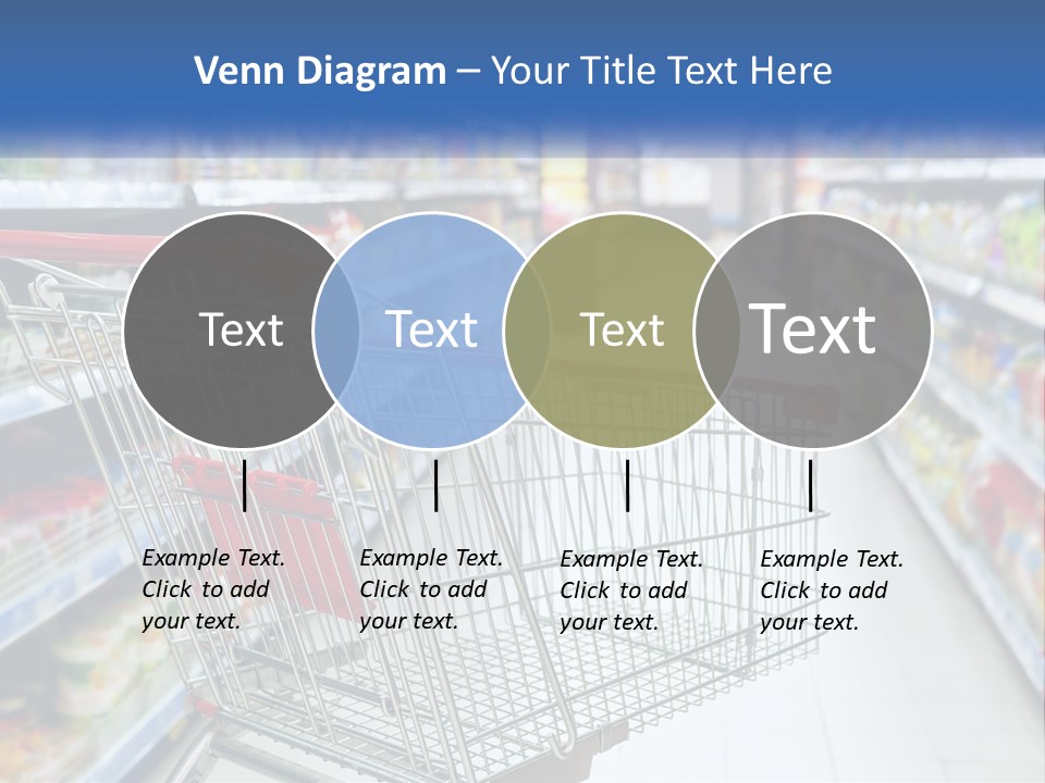 A Shopping Cart In A Grocery Store Aisle PowerPoint Template