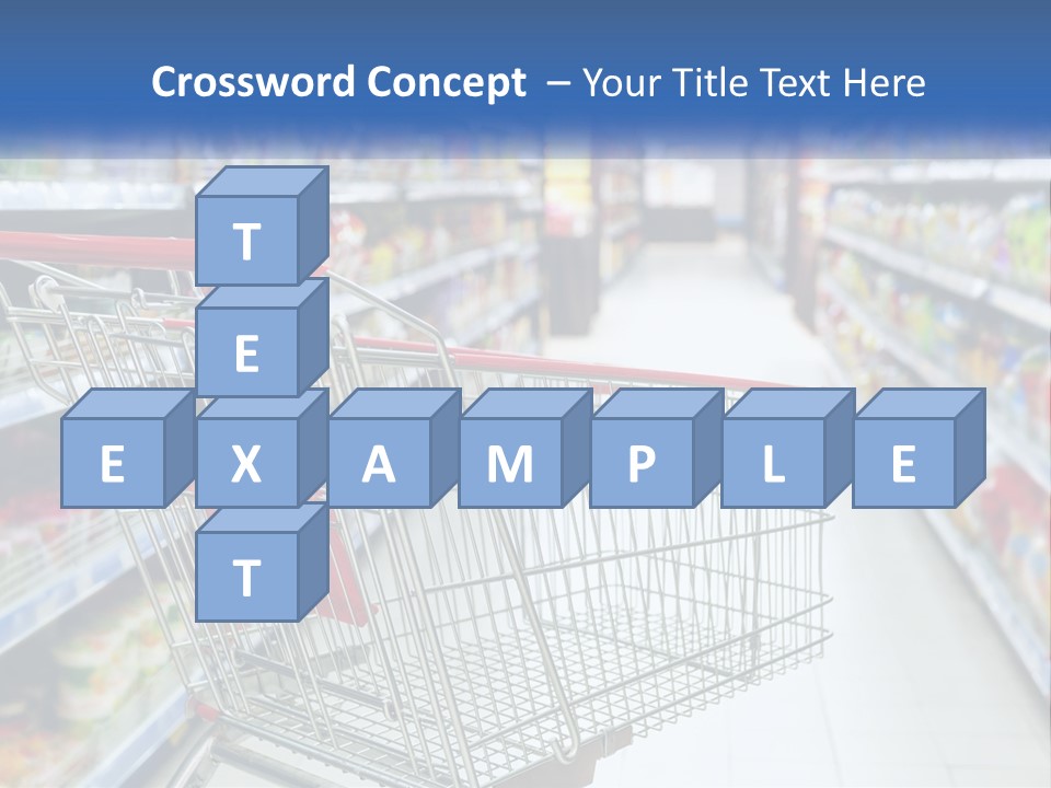 A Shopping Cart In A Grocery Store Aisle PowerPoint Template