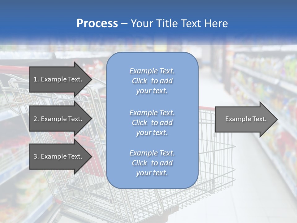 A Shopping Cart In A Grocery Store Aisle PowerPoint Template