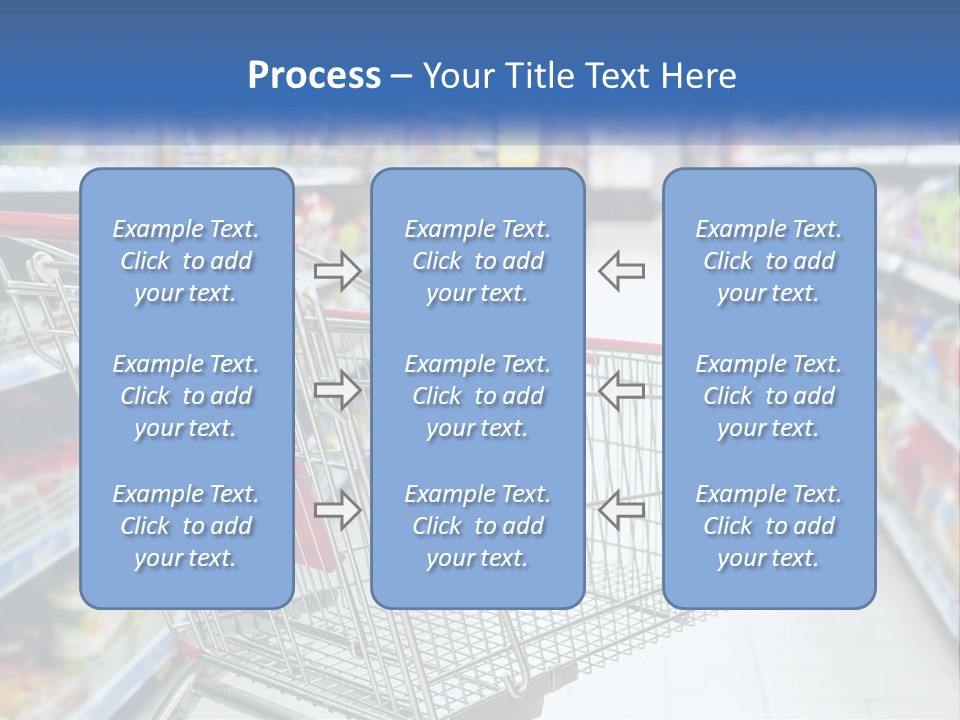 A Shopping Cart In A Grocery Store Aisle PowerPoint Template