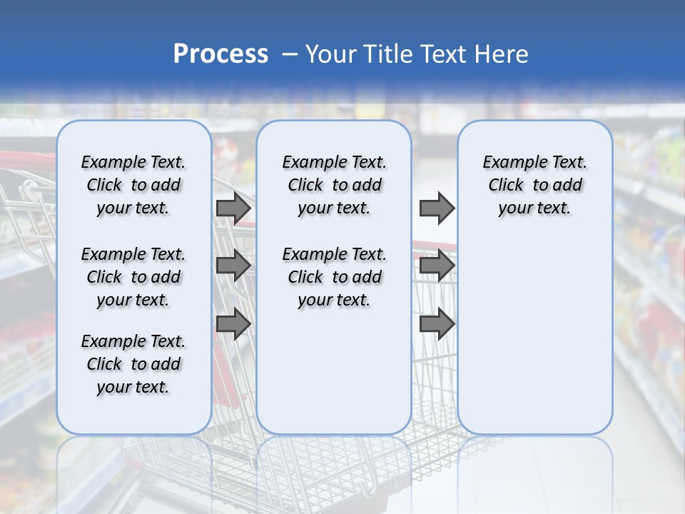 A Shopping Cart In A Grocery Store Aisle PowerPoint Template