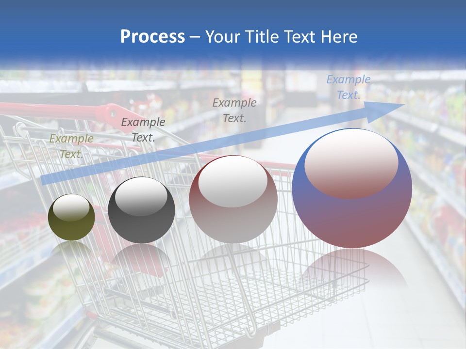A Shopping Cart In A Grocery Store Aisle PowerPoint Template