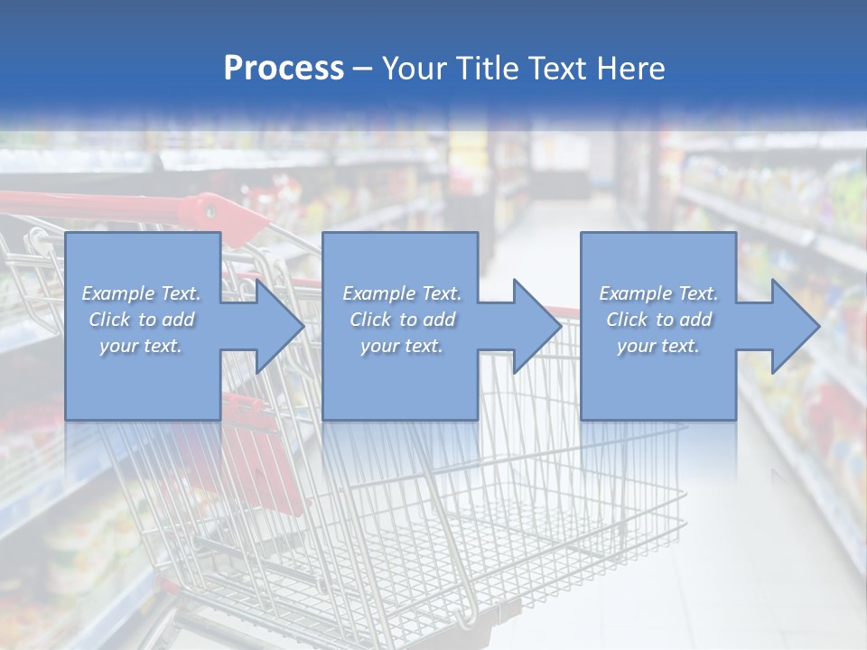 A Shopping Cart In A Grocery Store Aisle PowerPoint Template