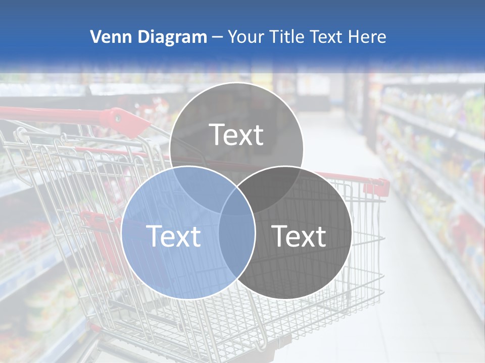 A Shopping Cart In A Grocery Store Aisle PowerPoint Template