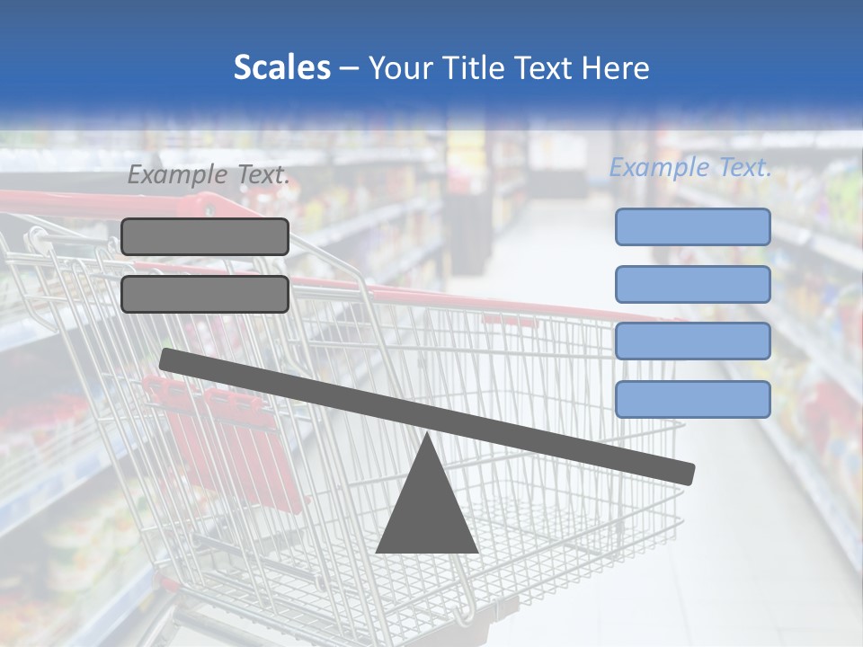 A Shopping Cart In A Grocery Store Aisle PowerPoint Template