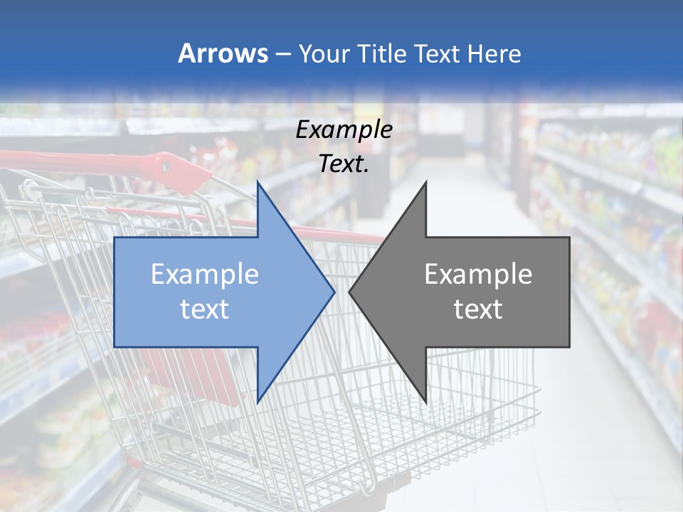A Shopping Cart In A Grocery Store Aisle PowerPoint Template