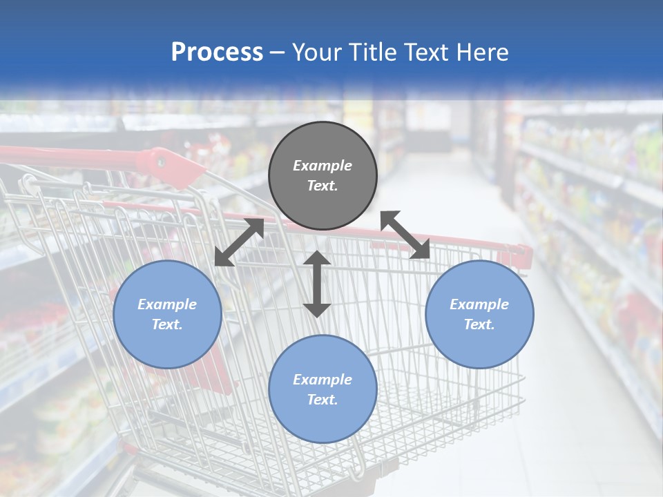 A Shopping Cart In A Grocery Store Aisle PowerPoint Template