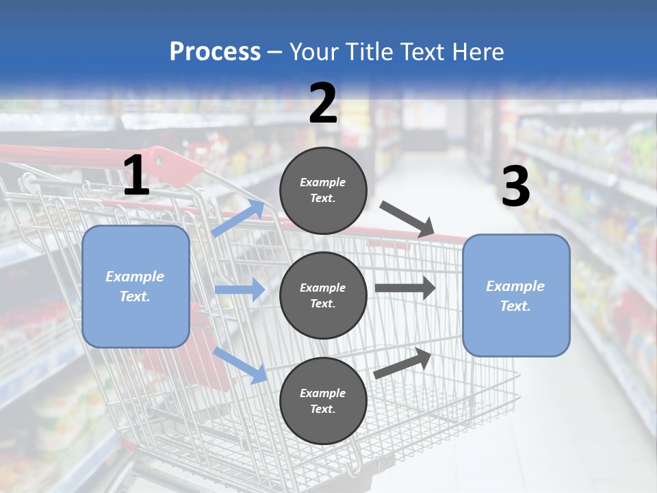 A Shopping Cart In A Grocery Store Aisle PowerPoint Template