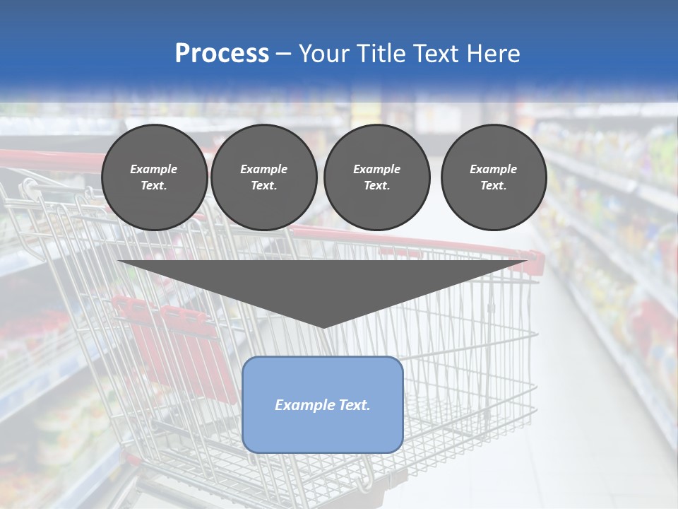 A Shopping Cart In A Grocery Store Aisle PowerPoint Template