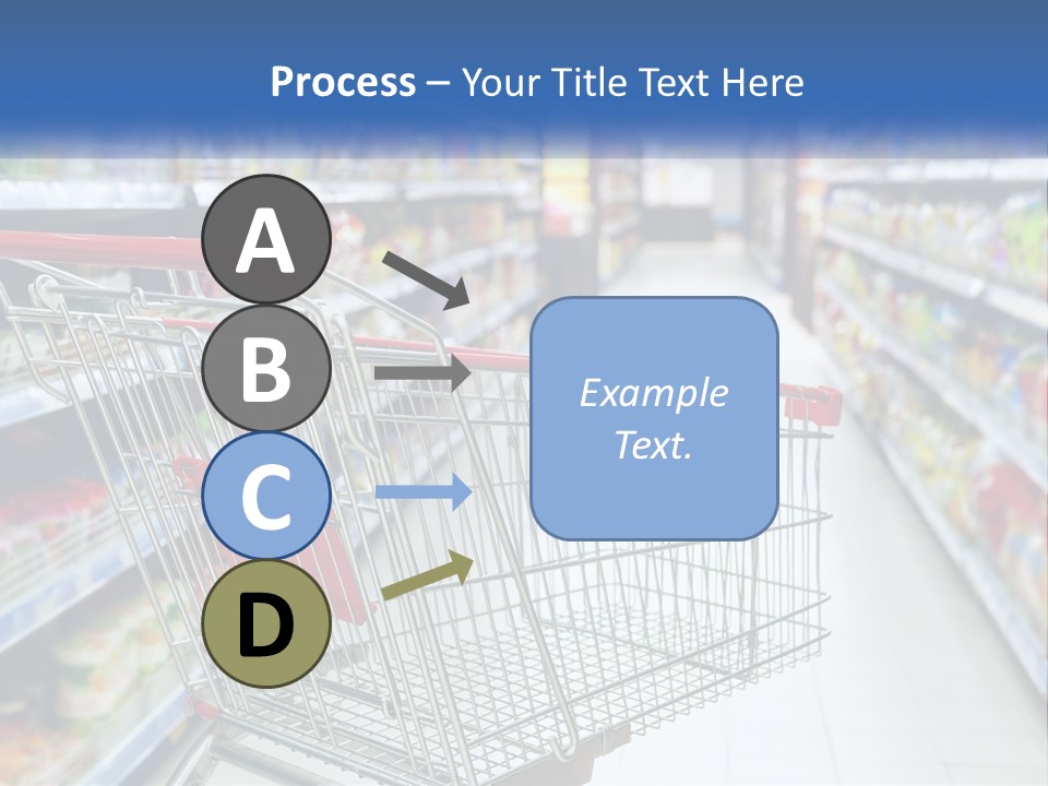 A Shopping Cart In A Grocery Store Aisle PowerPoint Template