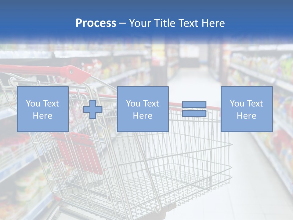 A Shopping Cart In A Grocery Store Aisle PowerPoint Template
