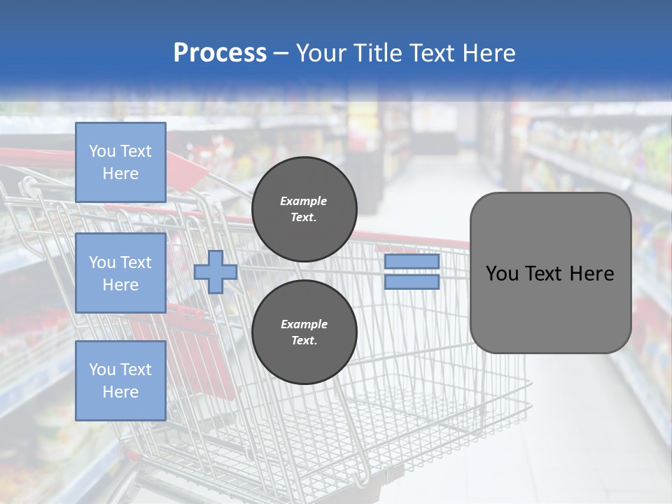 A Shopping Cart In A Grocery Store Aisle PowerPoint Template