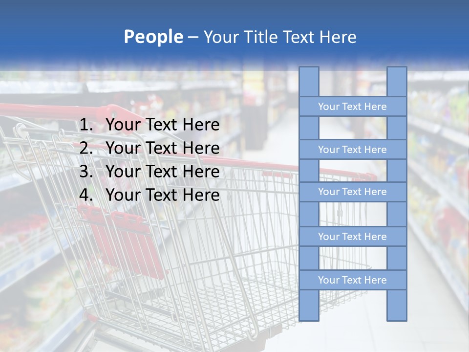 A Shopping Cart In A Grocery Store Aisle PowerPoint Template