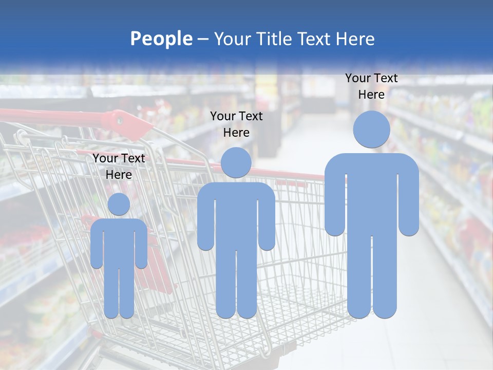 A Shopping Cart In A Grocery Store Aisle PowerPoint Template