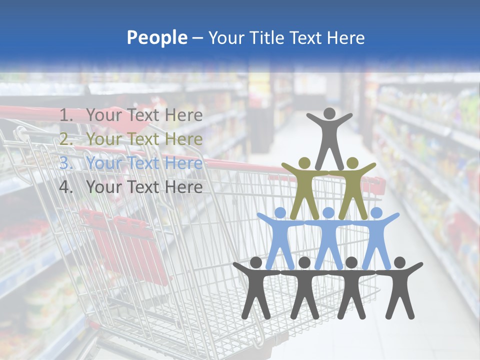 A Shopping Cart In A Grocery Store Aisle PowerPoint Template