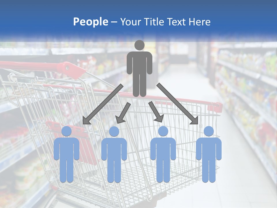 A Shopping Cart In A Grocery Store Aisle PowerPoint Template