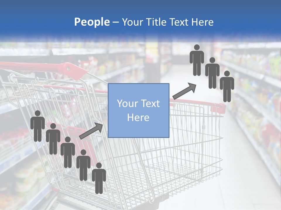 A Shopping Cart In A Grocery Store Aisle PowerPoint Template