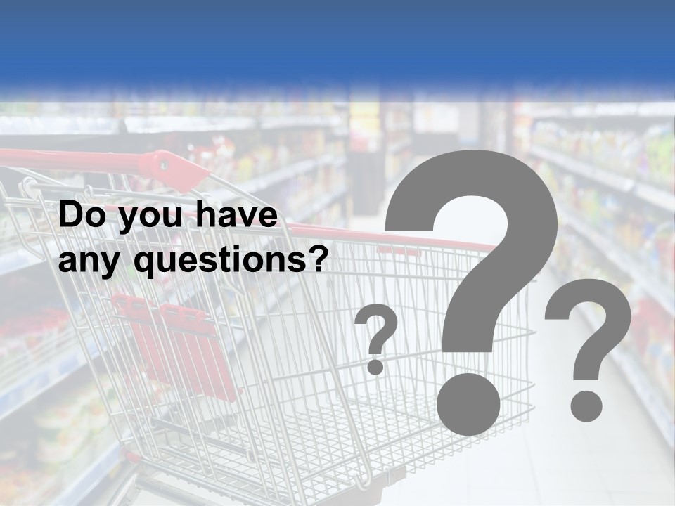 A Shopping Cart In A Grocery Store Aisle PowerPoint Template