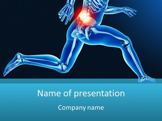 A Skeleton Running With A Red Ball In His Chest PowerPoint Template