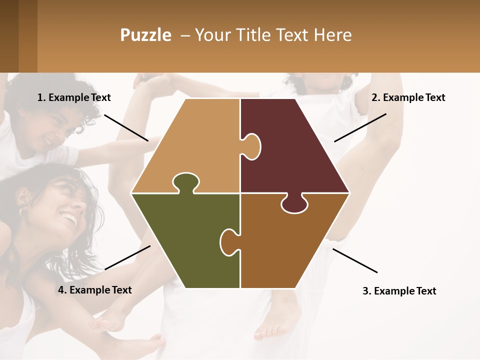 A Group Of People With Arms In The Air PowerPoint Template