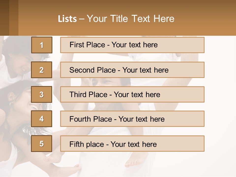 A Group Of People With Arms In The Air PowerPoint Template