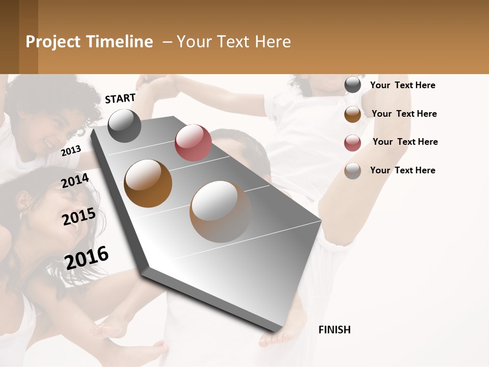 A Group Of People With Arms In The Air PowerPoint Template