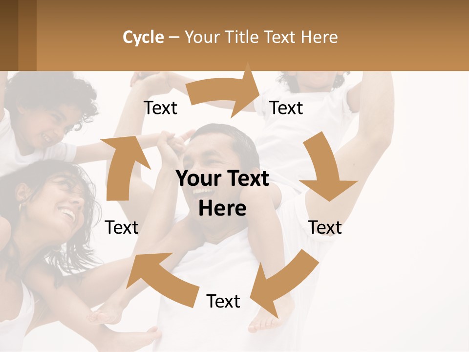 A Group Of People With Arms In The Air PowerPoint Template