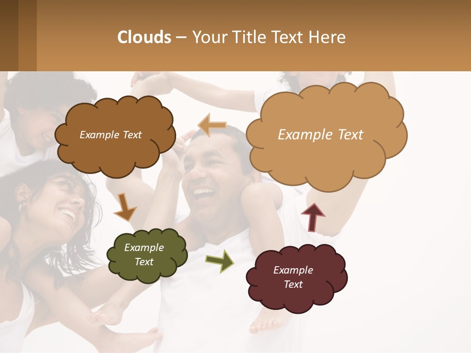 A Group Of People With Arms In The Air PowerPoint Template