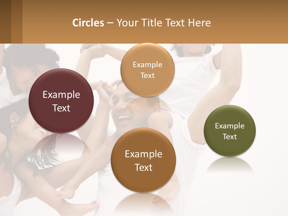 A Group Of People With Arms In The Air PowerPoint Template