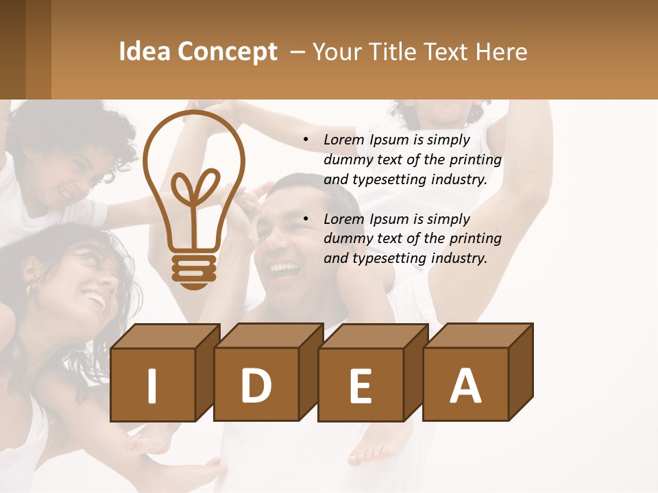 A Group Of People With Arms In The Air PowerPoint Template