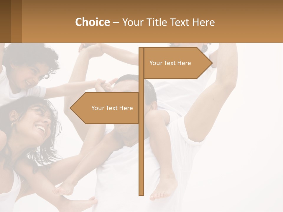 A Group Of People With Arms In The Air PowerPoint Template