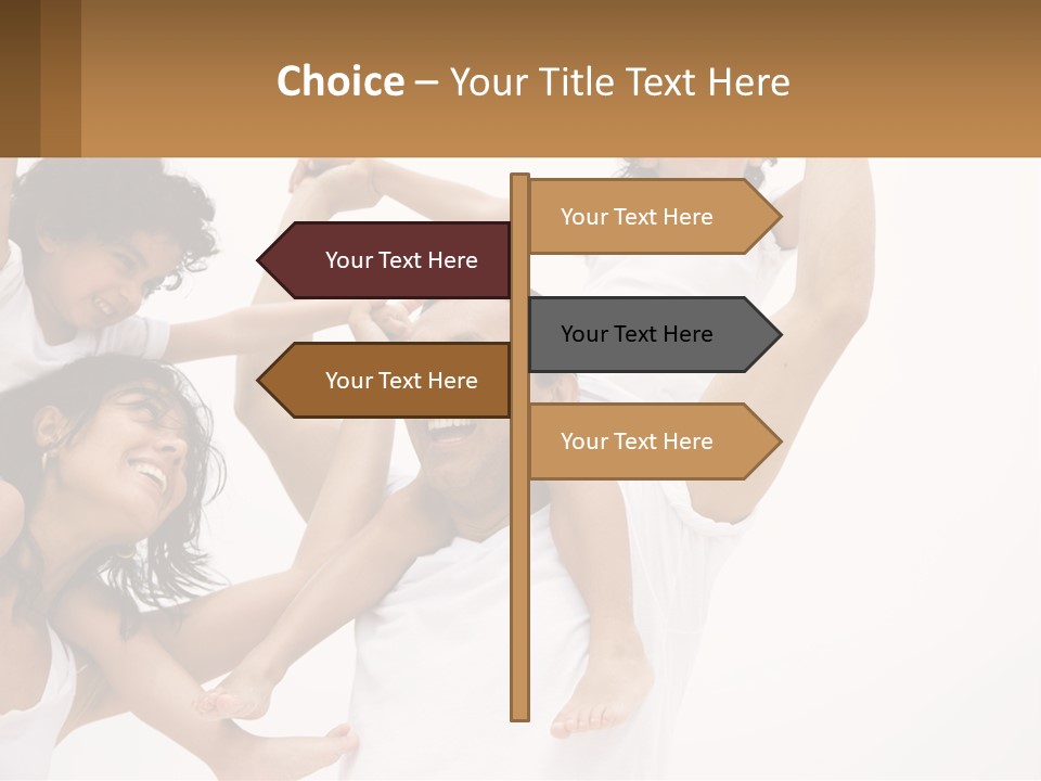 A Group Of People With Arms In The Air PowerPoint Template