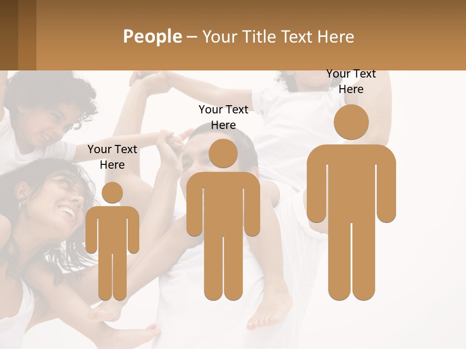 A Group Of People With Arms In The Air PowerPoint Template