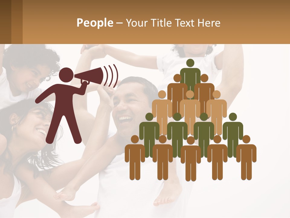 A Group Of People With Arms In The Air PowerPoint Template