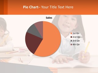 A Group Of Children Sitting At Desks With Books And Pencils PowerPoint Template