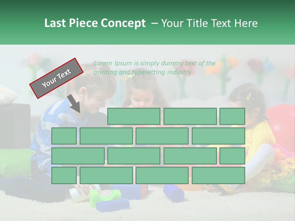 A Group Of Children Playing With Toys On The Floor PowerPoint Template