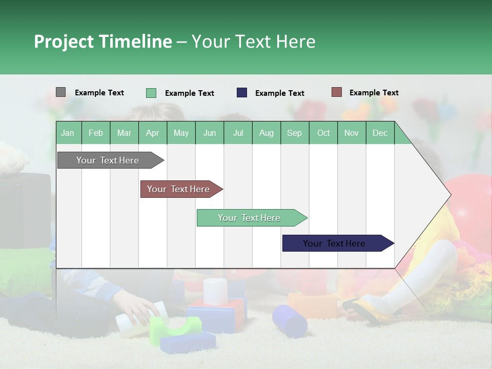 A Group Of Children Playing With Toys On The Floor PowerPoint Template