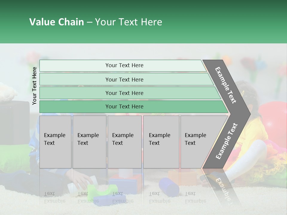 A Group Of Children Playing With Toys On The Floor PowerPoint Template