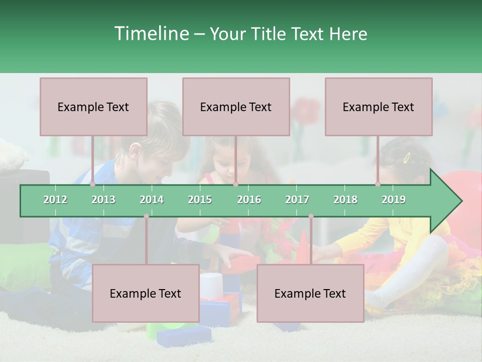 A Group Of Children Playing With Toys On The Floor PowerPoint Template