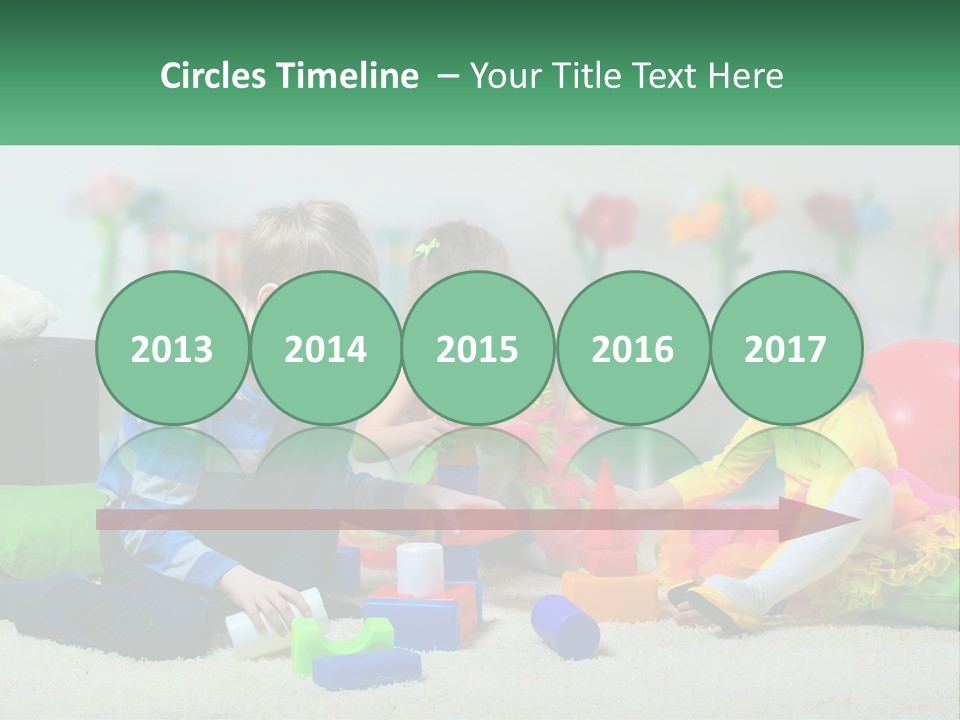 A Group Of Children Playing With Toys On The Floor PowerPoint Template