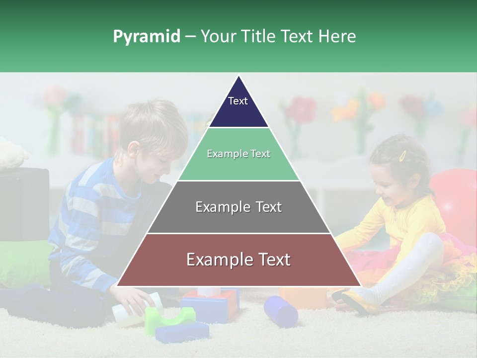 A Group Of Children Playing With Toys On The Floor PowerPoint Template