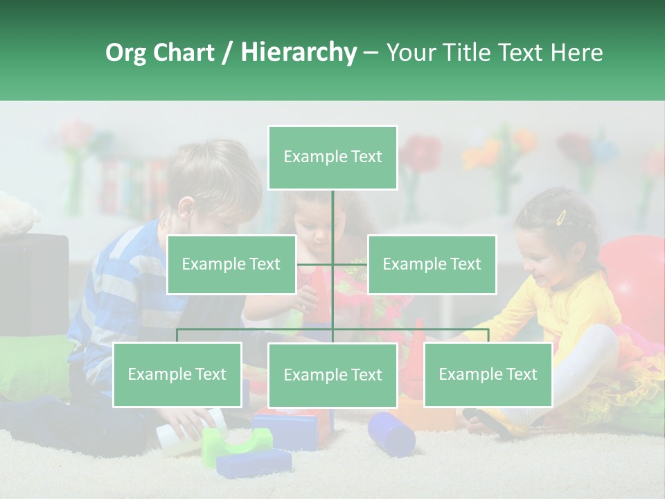 A Group Of Children Playing With Toys On The Floor PowerPoint Template