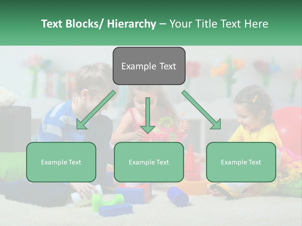 A Group Of Children Playing With Toys On The Floor PowerPoint Template