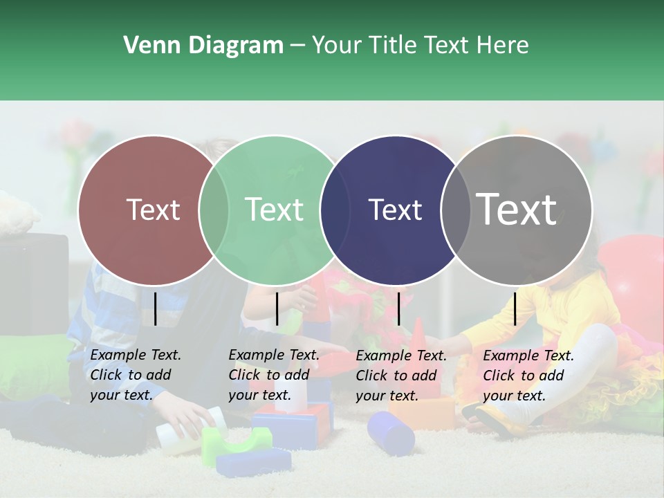 A Group Of Children Playing With Toys On The Floor PowerPoint Template